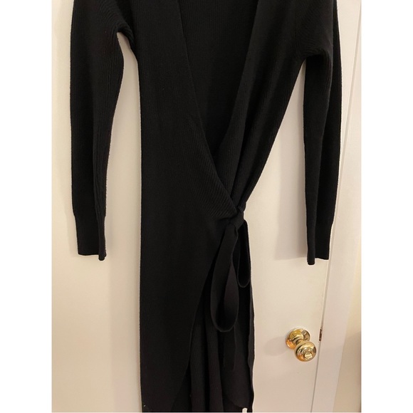 Wrap-Front Midi Dress in Black - Picture 6 of 10